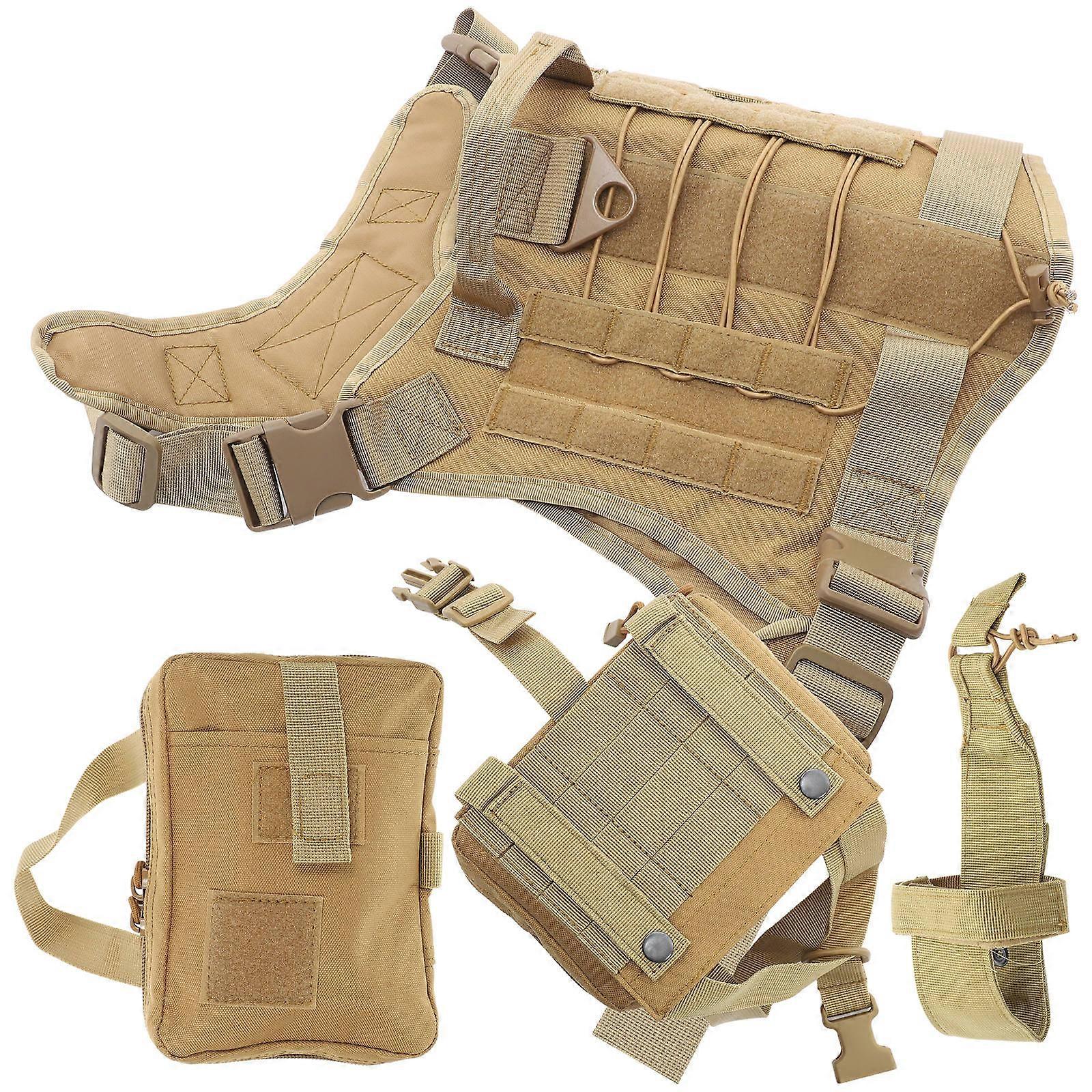 Dog Vest Tactical Harness for Dog Use Water Resistant with Kettle Set