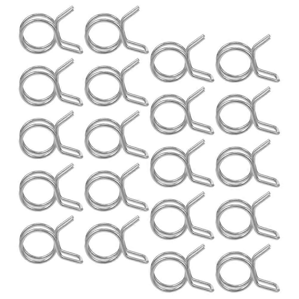 Hose Clamp Double Wire Spring Clamp for Pipe 120Pcs Stainless Steel Silver