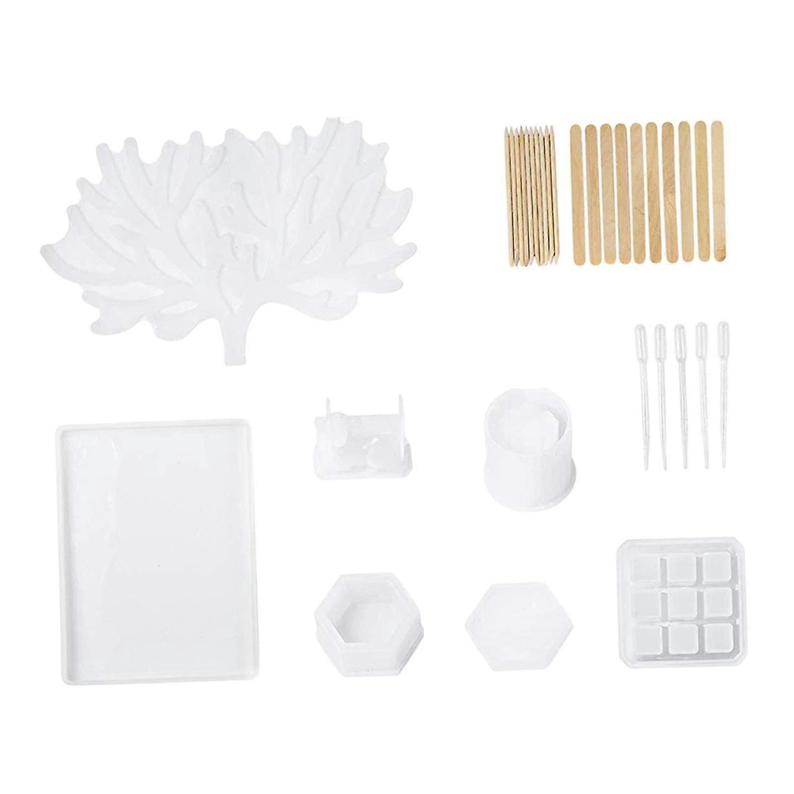 Resin Mould Set Decorative Casting for Desktop Holiday Trinket Makeup Holder
