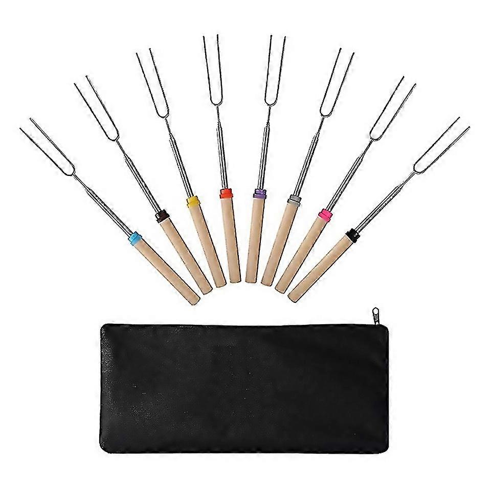 For 8pcs Marshmallow Roasting Sticks 32inches Extendable For Fire