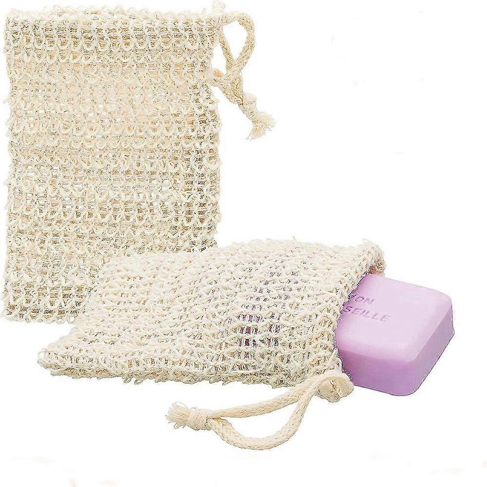 Sisal Soap Saver Bag, Natural Soap Pouch and Exfoliating Net, 14cm x 9cm
