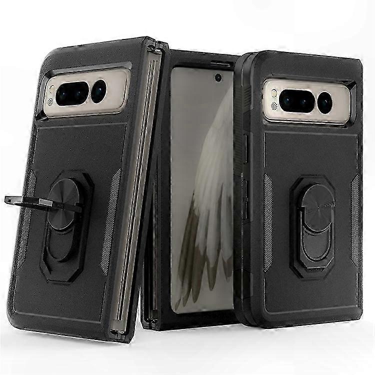 Shockproof Hybrid Cover with Ring Stand for Pixel Fold - Durable PC and TPU Protection Case
