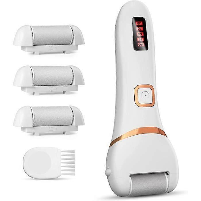 Electric Foot File Pedicure Tool 2 Speeds Rasp with 3 Replacement Rollers Waterproof Skin Care File