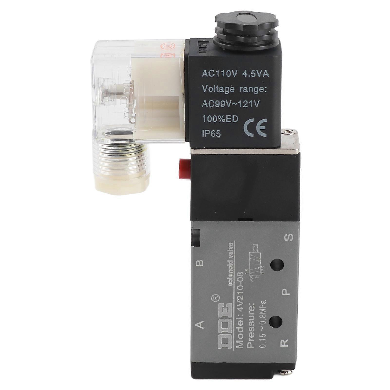 Électrovanne pneumatique à 2 positions et 5 voies, inverseur, vannes de commande, admission G1/4 po, CA 110 V ± 15 %