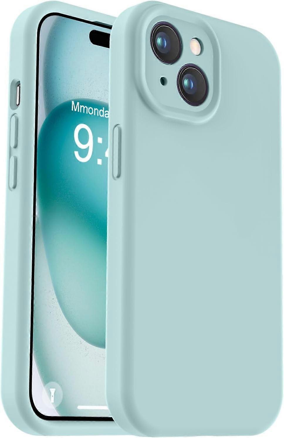 Compatible with iPhone 15 Plus Case, Enhanced Liquid Silicone Shockproof Design with Anti-Scratch Lining - Mint