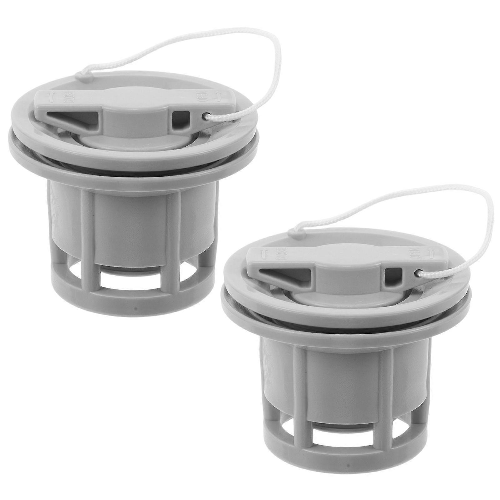 2 Sets Inflatable Kayak Air Valve Replacement Boat Air Gas Valve Cap for Rubber Dinghy Paddle Board Canoe Raft and Boat Accessories Light Grey