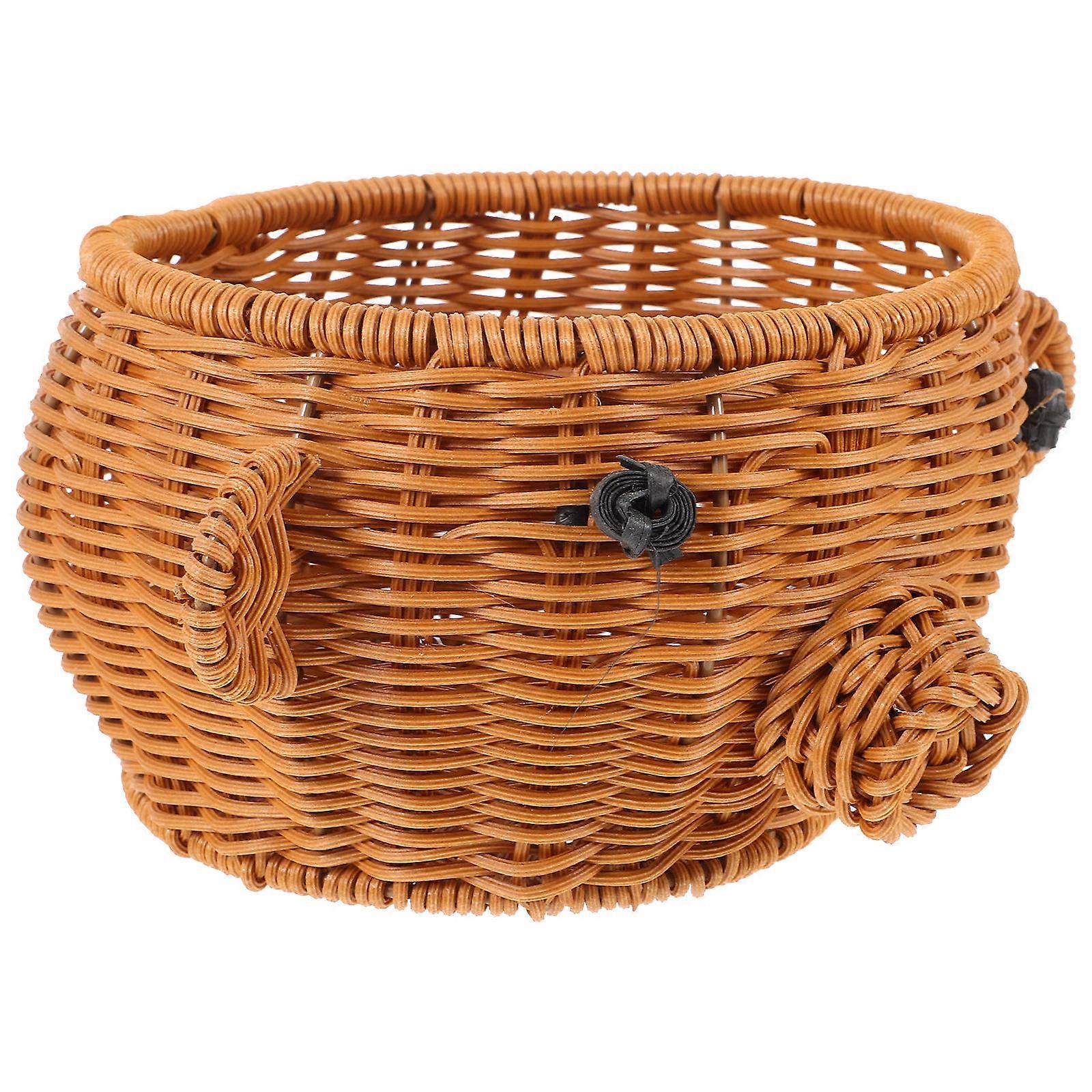 Woven Basket Basket for Snacks Storage 2Pcs Lightweight Plastic Material