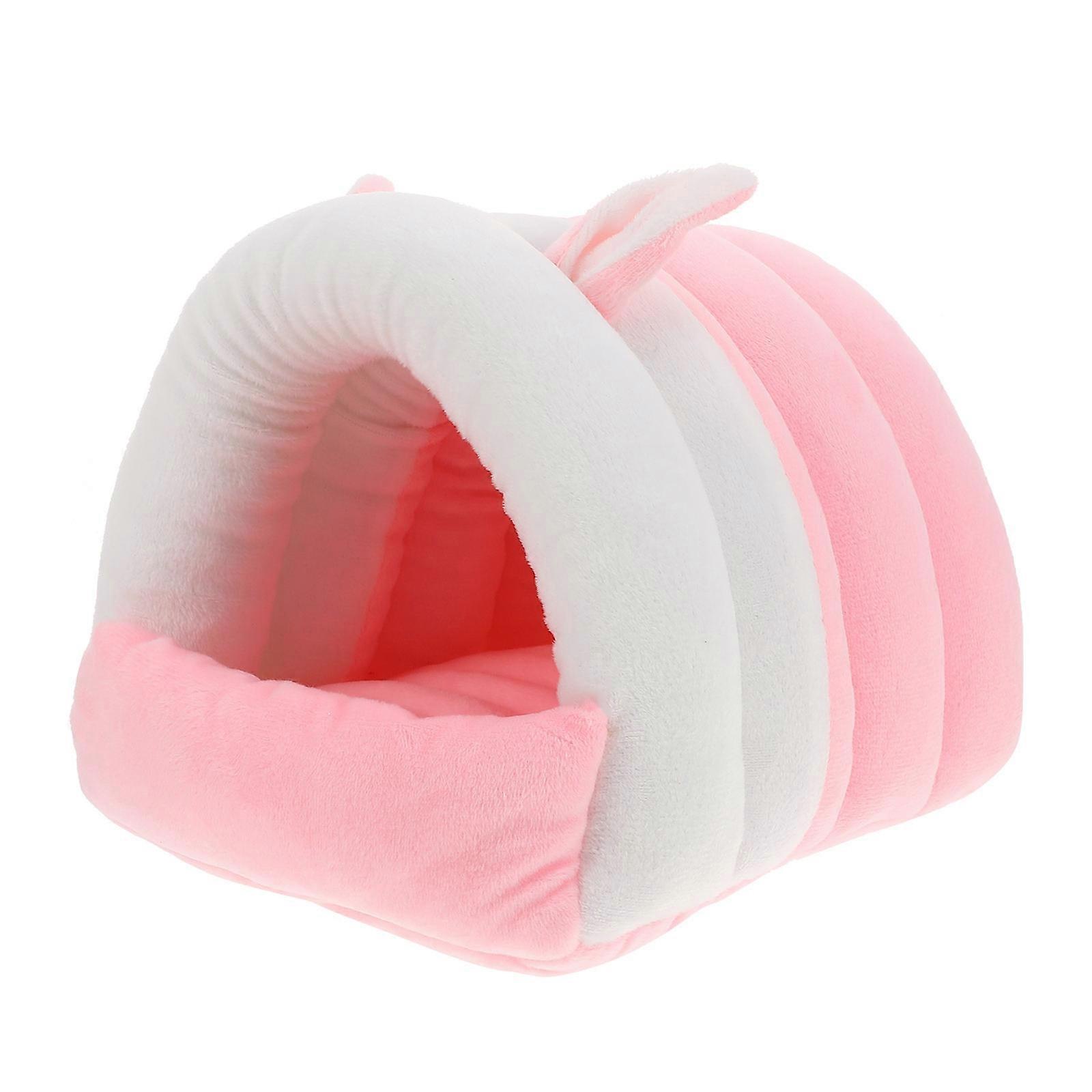 Winter Hamster Cotton Nest for Pet Use 2Pcs Pink Cozy Small House