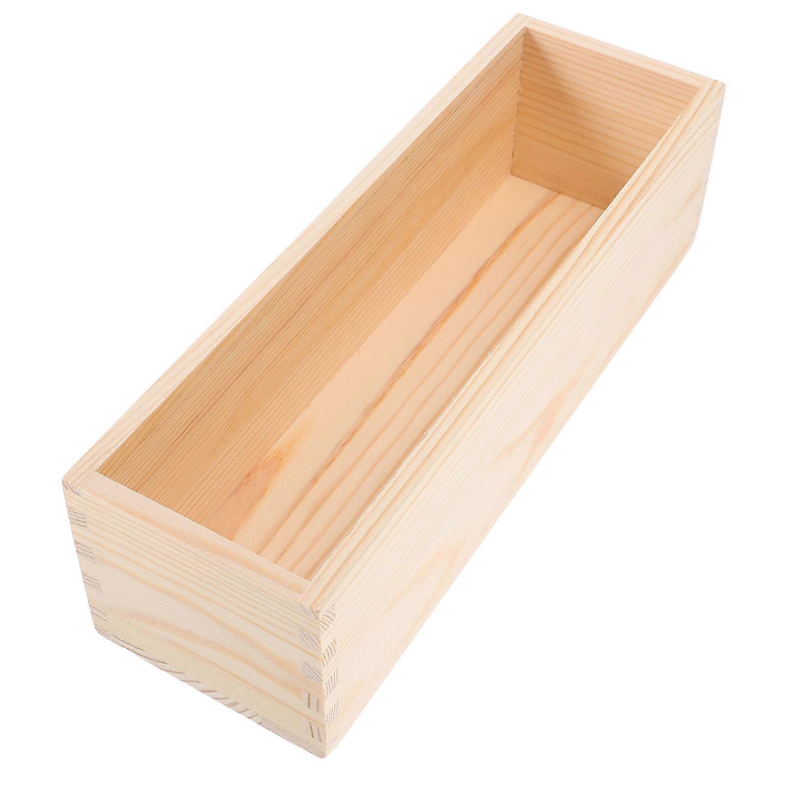 Drawer Kitchen Utensil Organizer Multi Functional Wooden Box For Cutlery Storage Light Yellow 28 00X9 00X8 20CM 1Pack