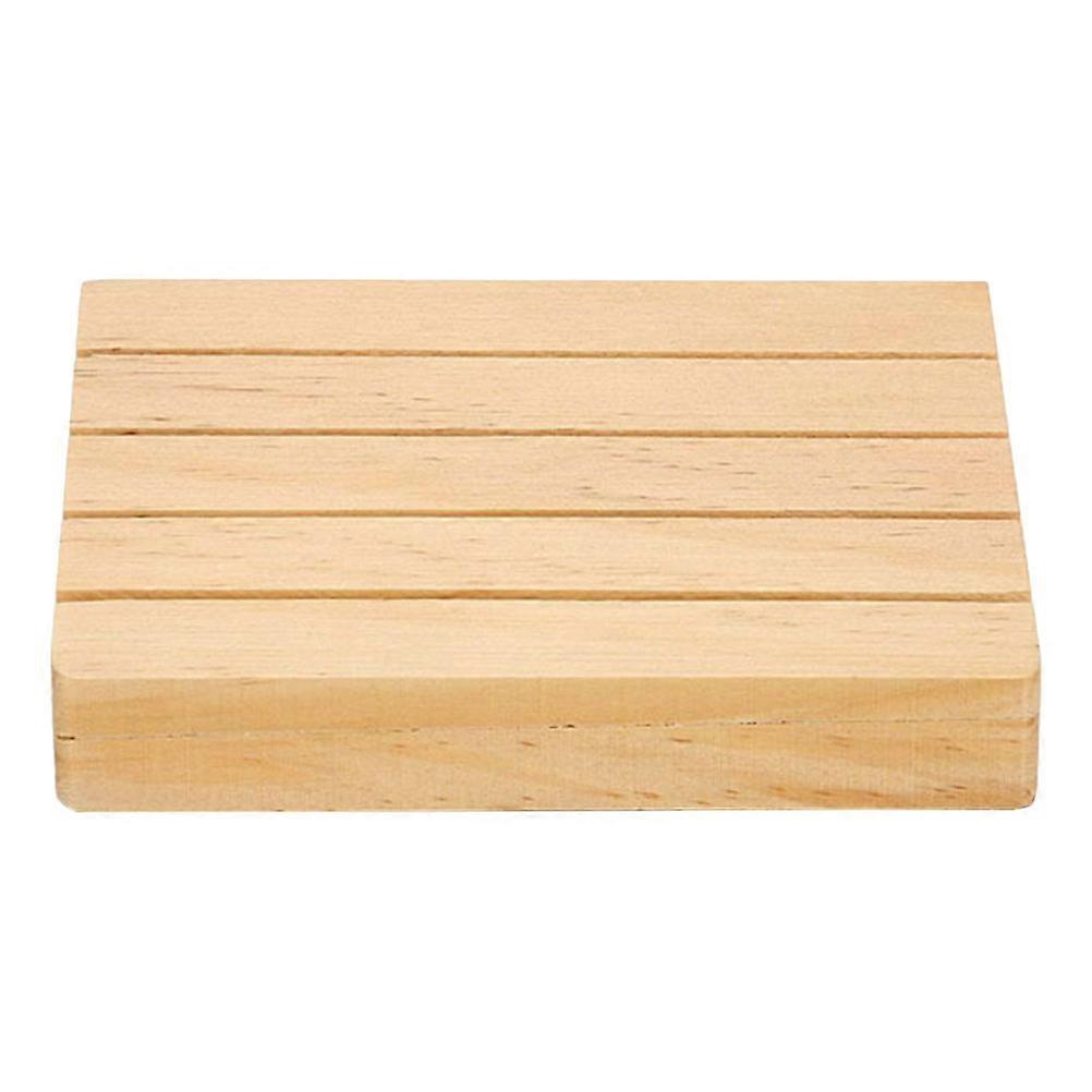 Beige Wooden Playing Card Holder for Storage Game Cards Tray Organizer