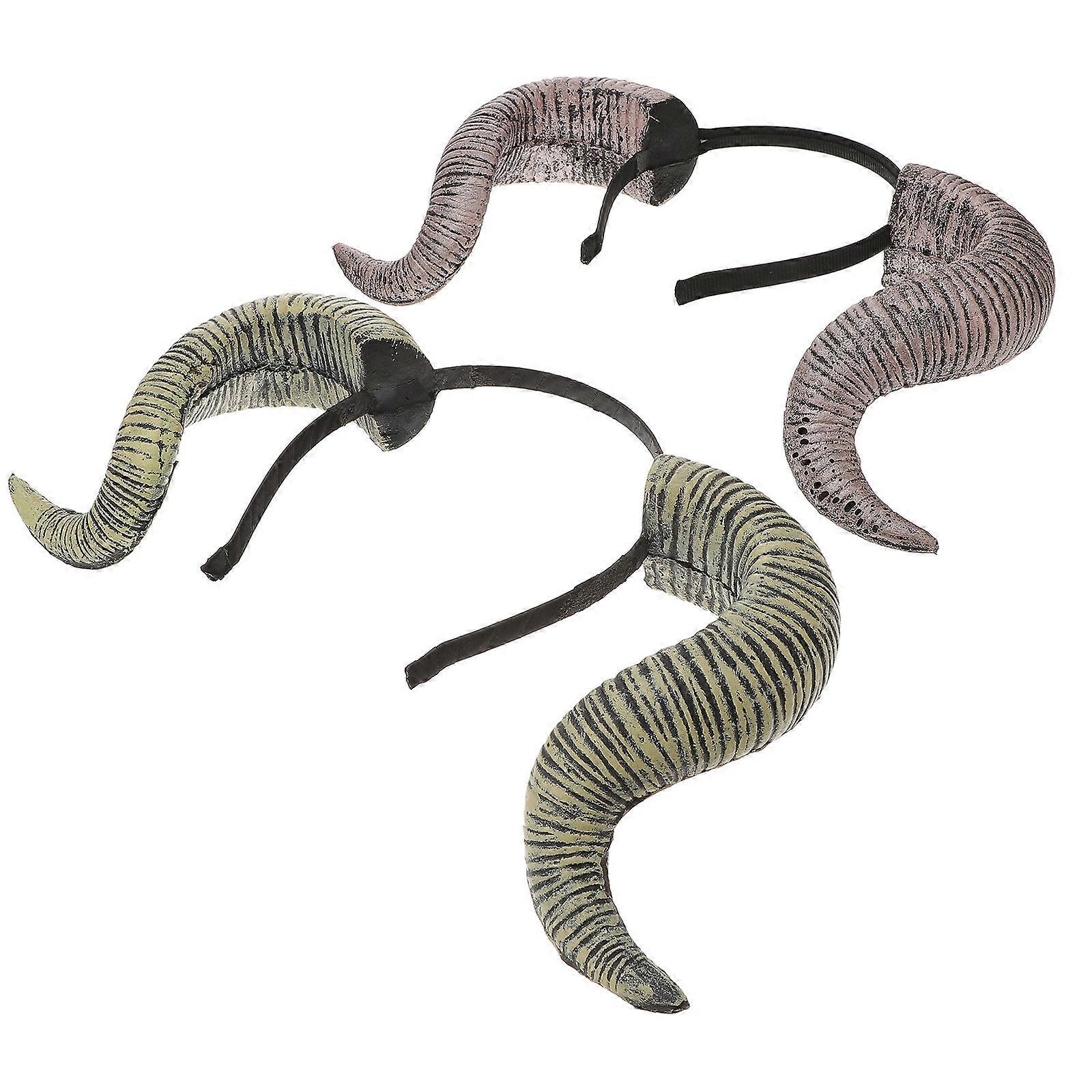 Halloween Costume RAM Headband for Party 6Pcs Assorted Color Horn