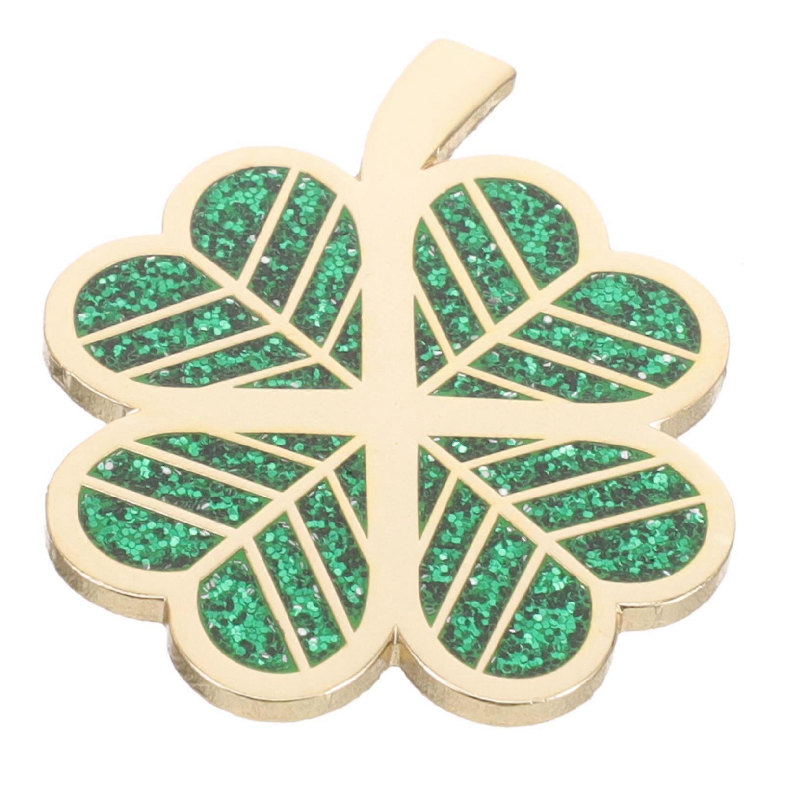 Decorative Iron Golf Marker 4Pcs Clover Shape Accessory For Friends And Family In Green Color With Practical Use