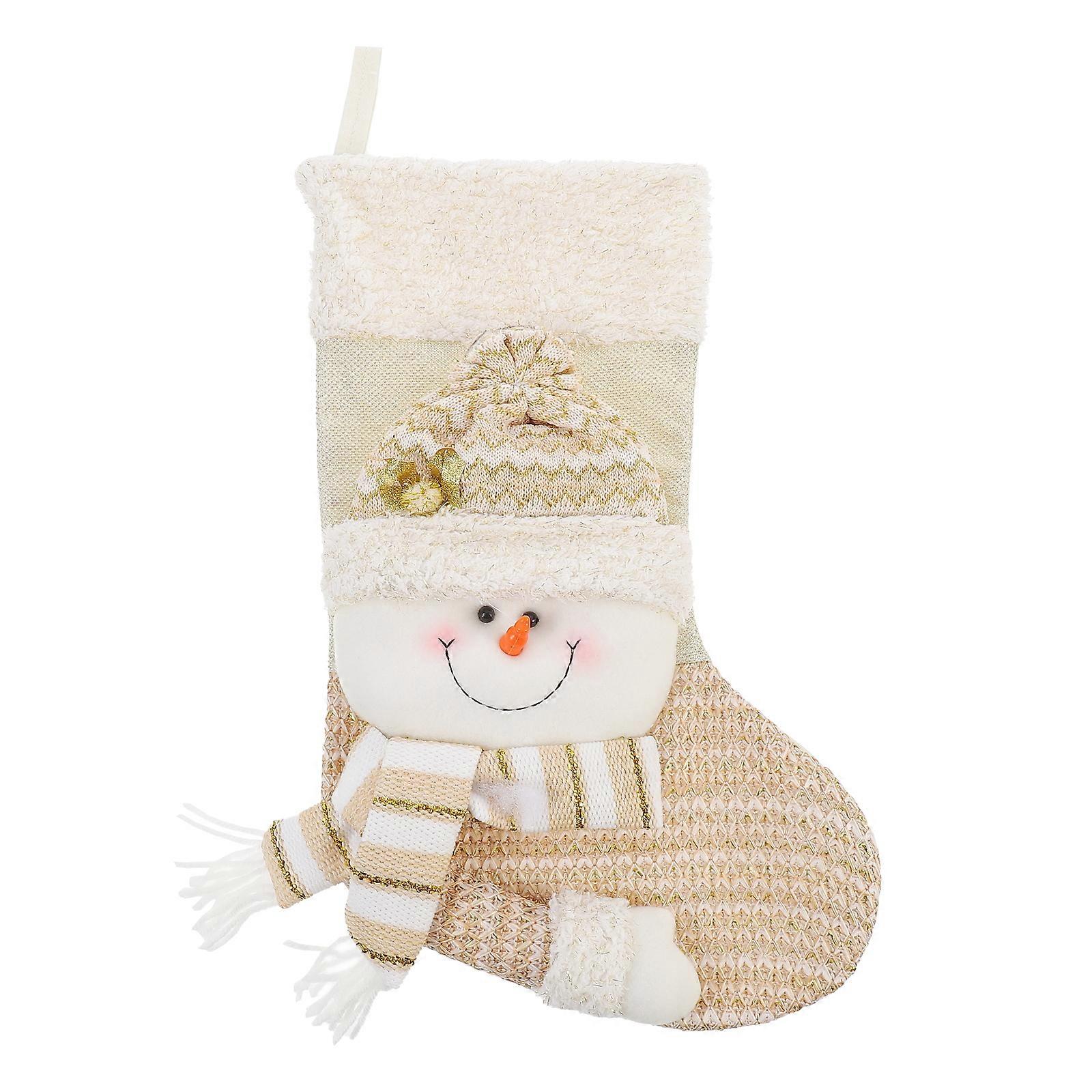 Christmas Stocking White Gift Storage Bag for Decoration 7Pcs