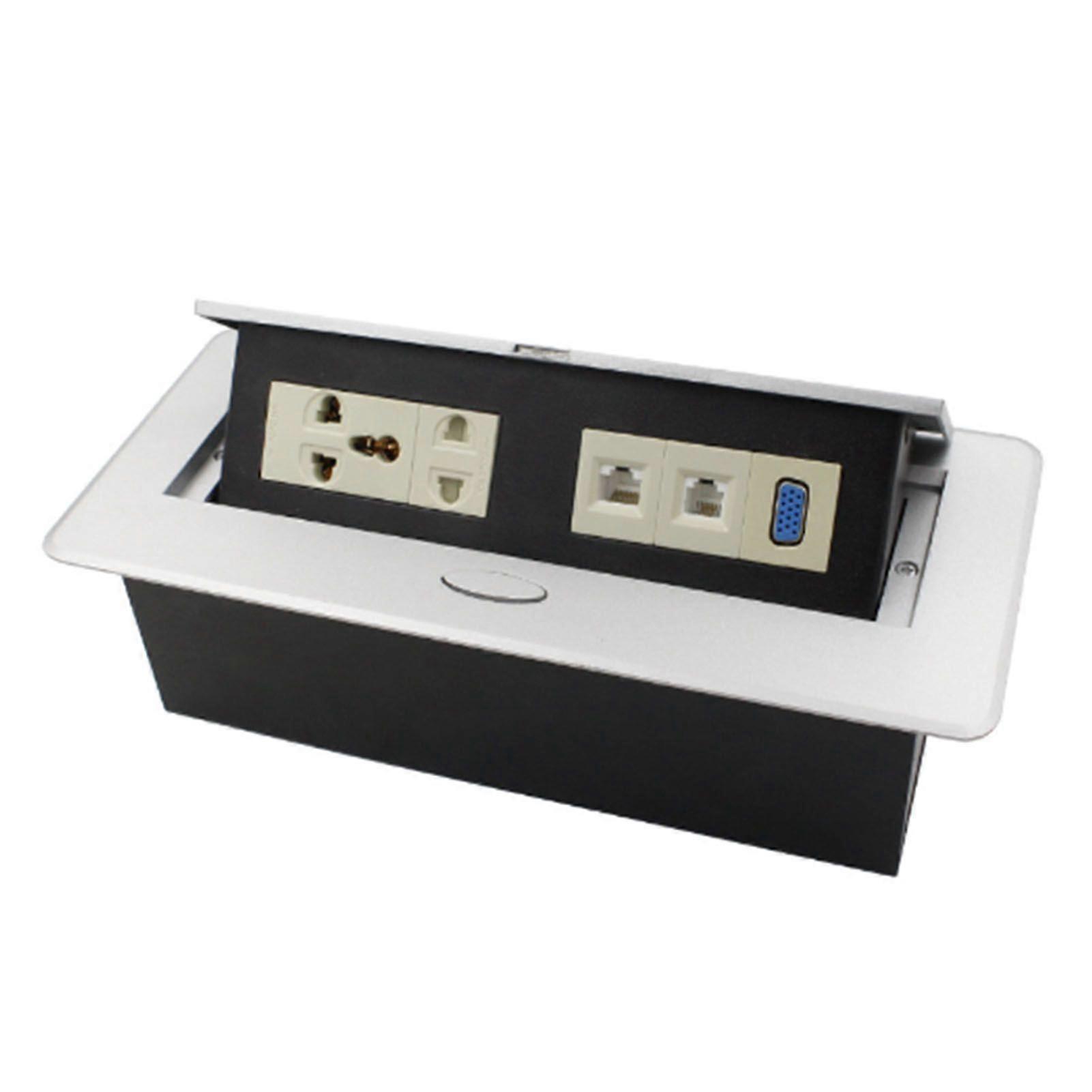 High quality  White 3-hole 2-hole universal power socket dual network interface