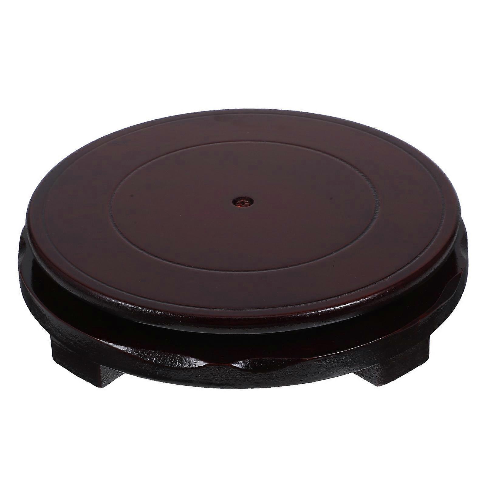 Adjustable Height Wooden Plant Stand Base For Aquarium And Flowerpot In Elegant Round Design With Stable Support 2Pcs