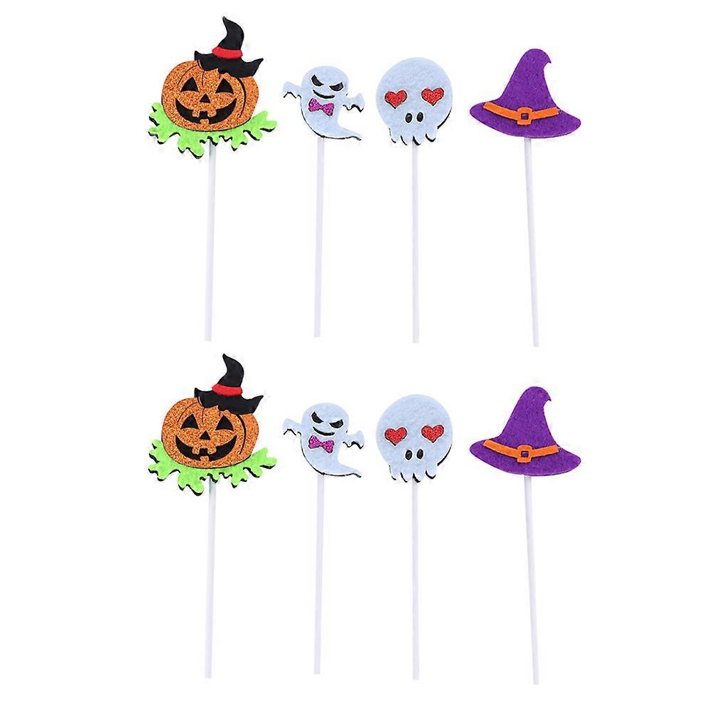 Halloween Cake Toppers Ghost Pumpkin Cake Flags for Decoration 22Pcs