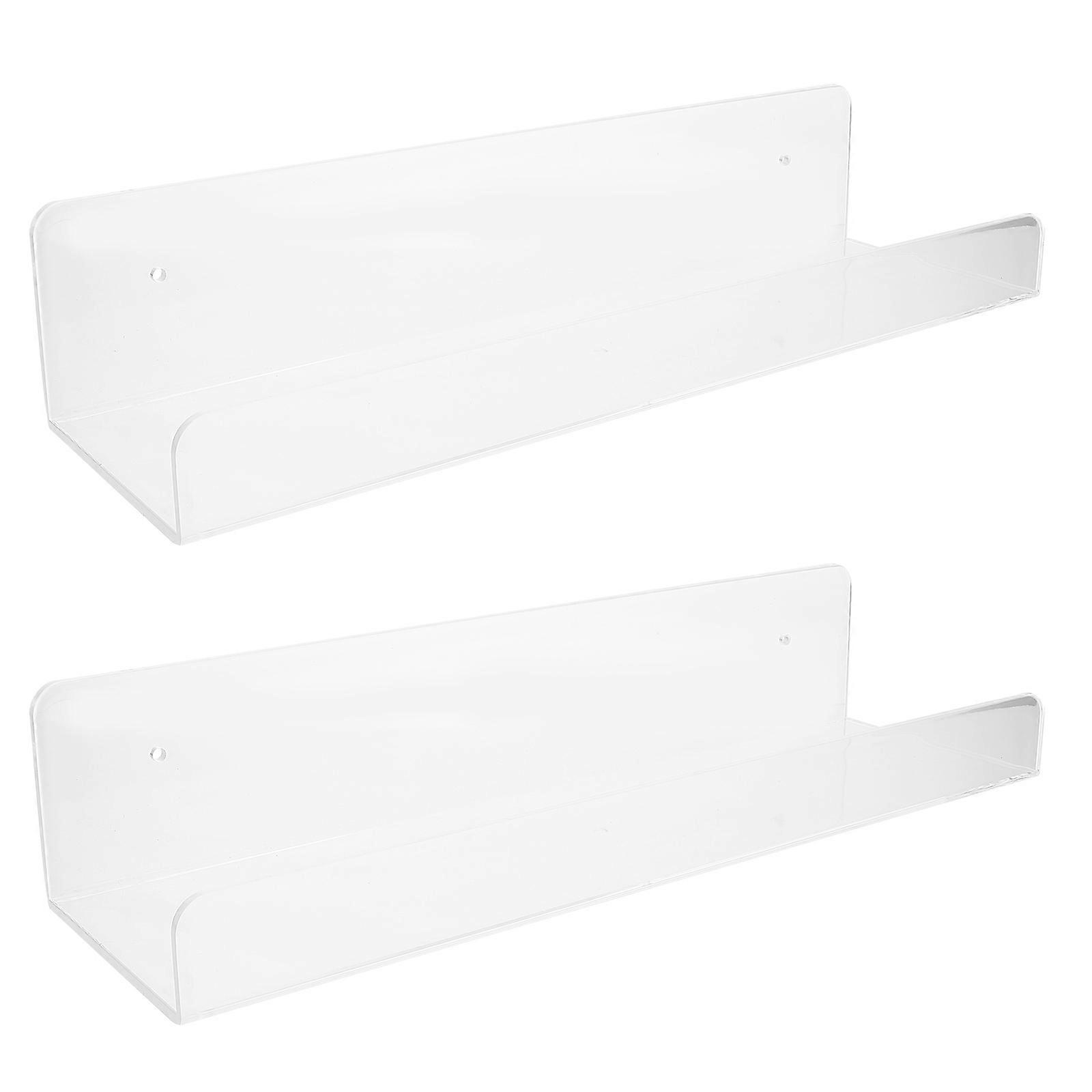 4Pcs Acrylic Wall Mounted Rack for Storage Use Transparent Wall Shelf