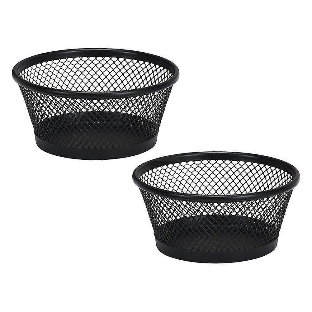 Mesh Paper Clip Dispenser for Desktop Storage 6Pcs Black Holder