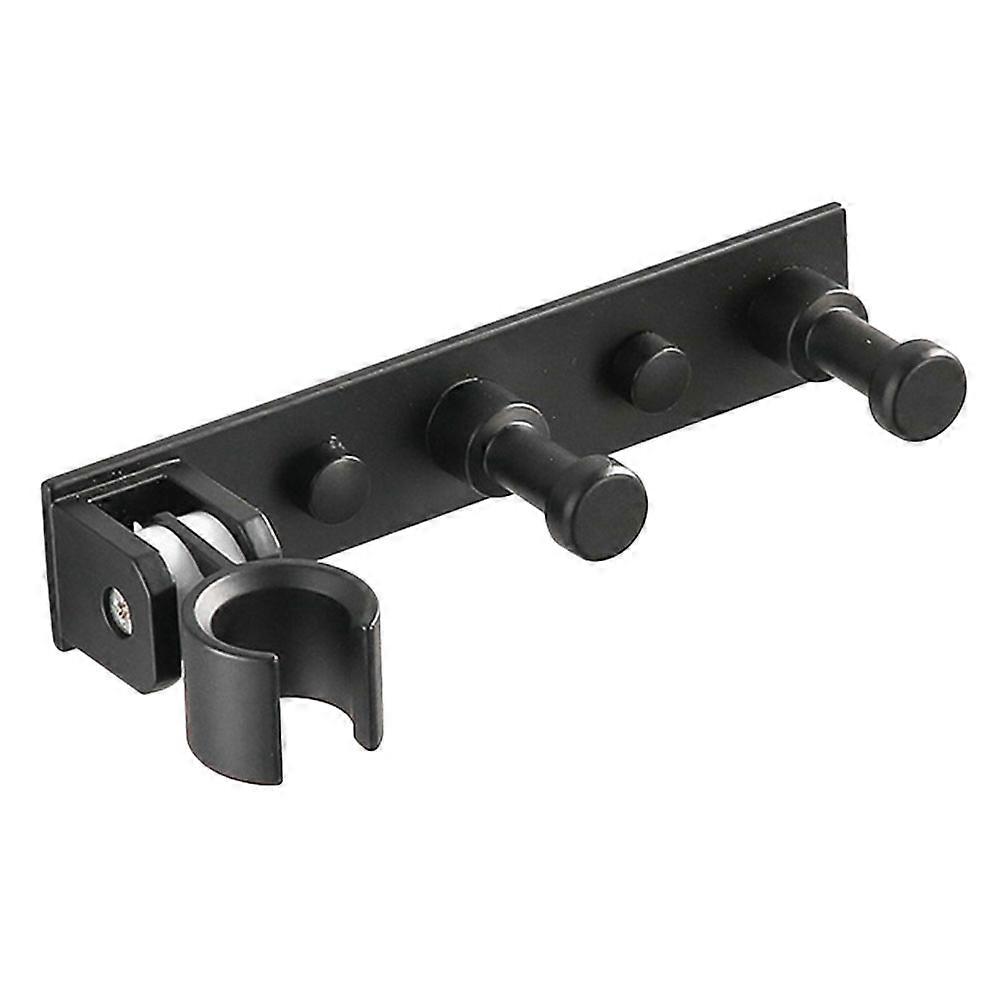 Bathroom Wall Hanger Hook Shower Nozzle Storage Bracket Black 2Pcs