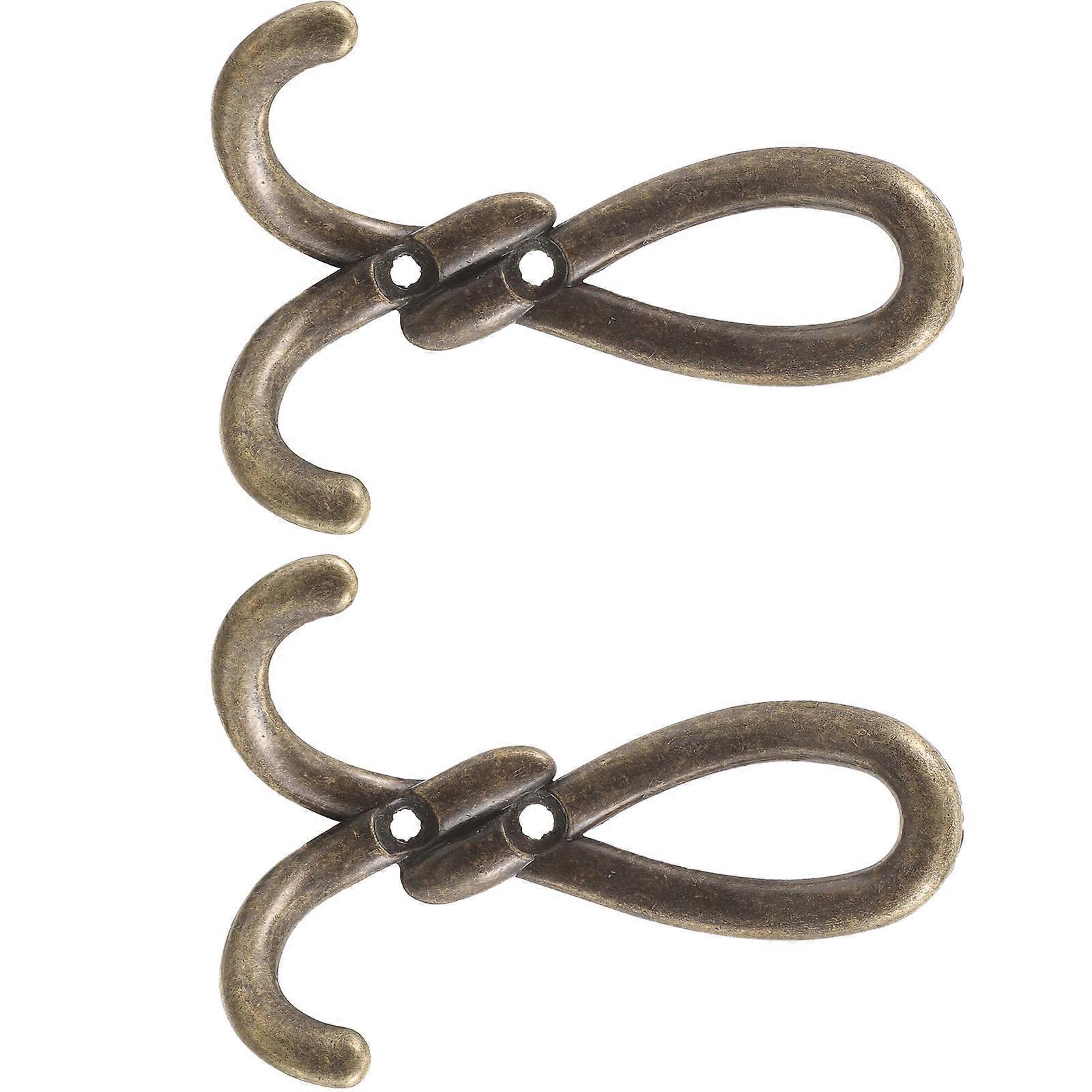 Alloy Heavy Duty Wall Hooks Double Hooks for Hanging 6Pcs Home Use
