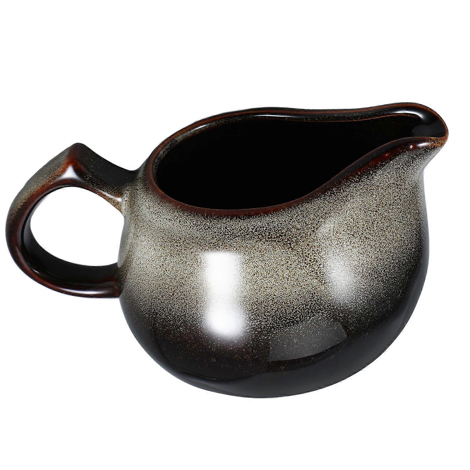 Ceramic Creamer Pitcher for Pouring with Sauce Pitcher Black Design