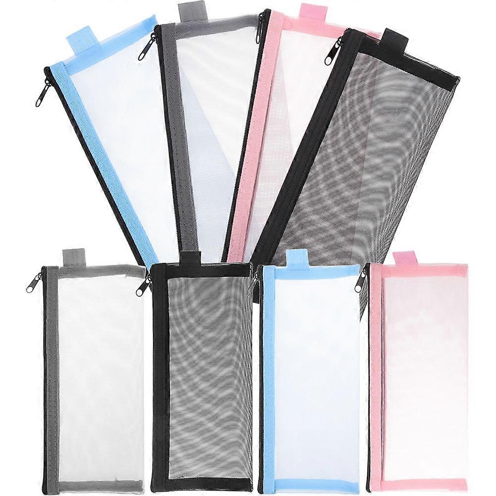 8Pcs Makeup Brush Bag Rectangular Design Travel Organizer Large Capacity Assorted Color Anti-scratch For Cosmetics Drawing Tools