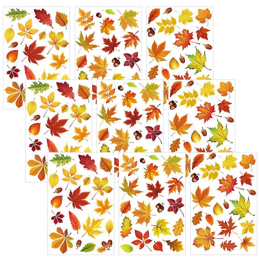 Thanksgiving Window Clings Decorative PVC Window Stickers 9 Sheets