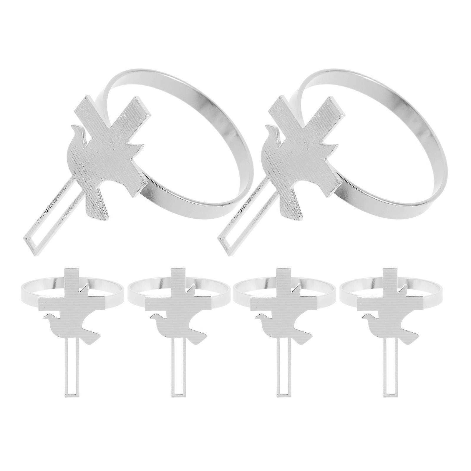 Cross Napkin Rings 24Pcs Silver Napkin Holders For Festivals Weddings And Events Decorative Table Setting