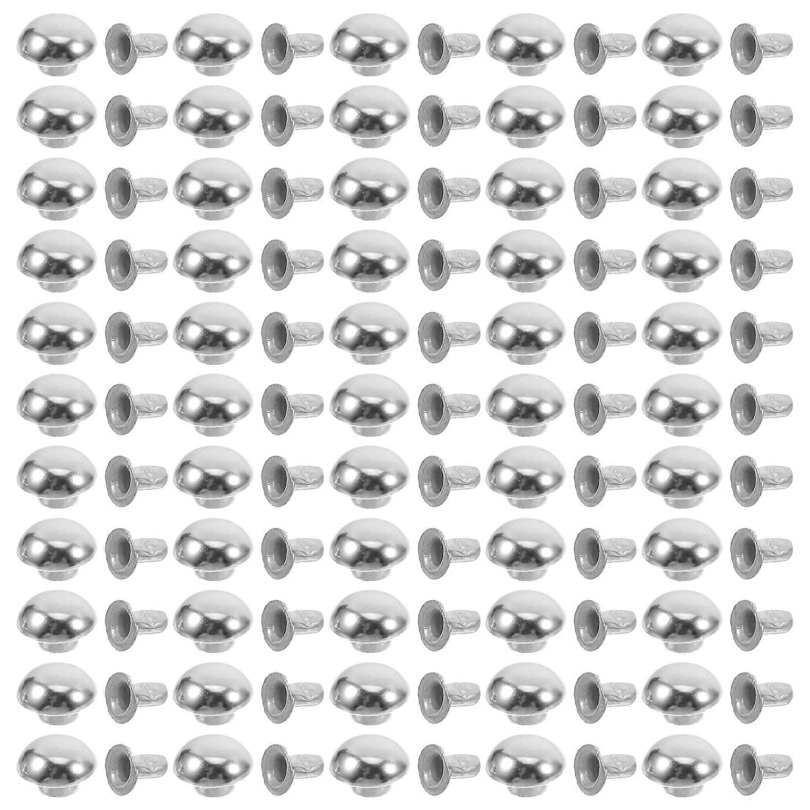 Metal Rivets Mushroom Shape DIY 6mm Round Rapid Studs for 200Pcs