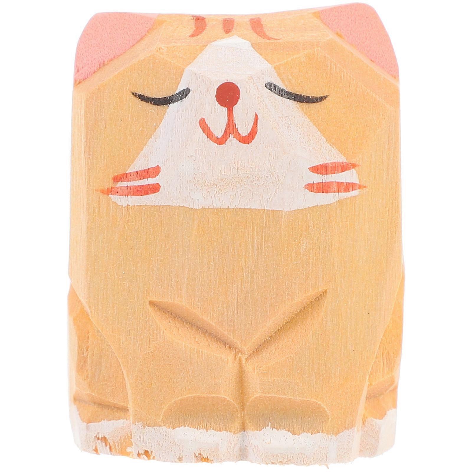 Cute Kitten Statue Handcrafted Cat Figurine Bookshelf Display Perfect For Study Studio 1Piece