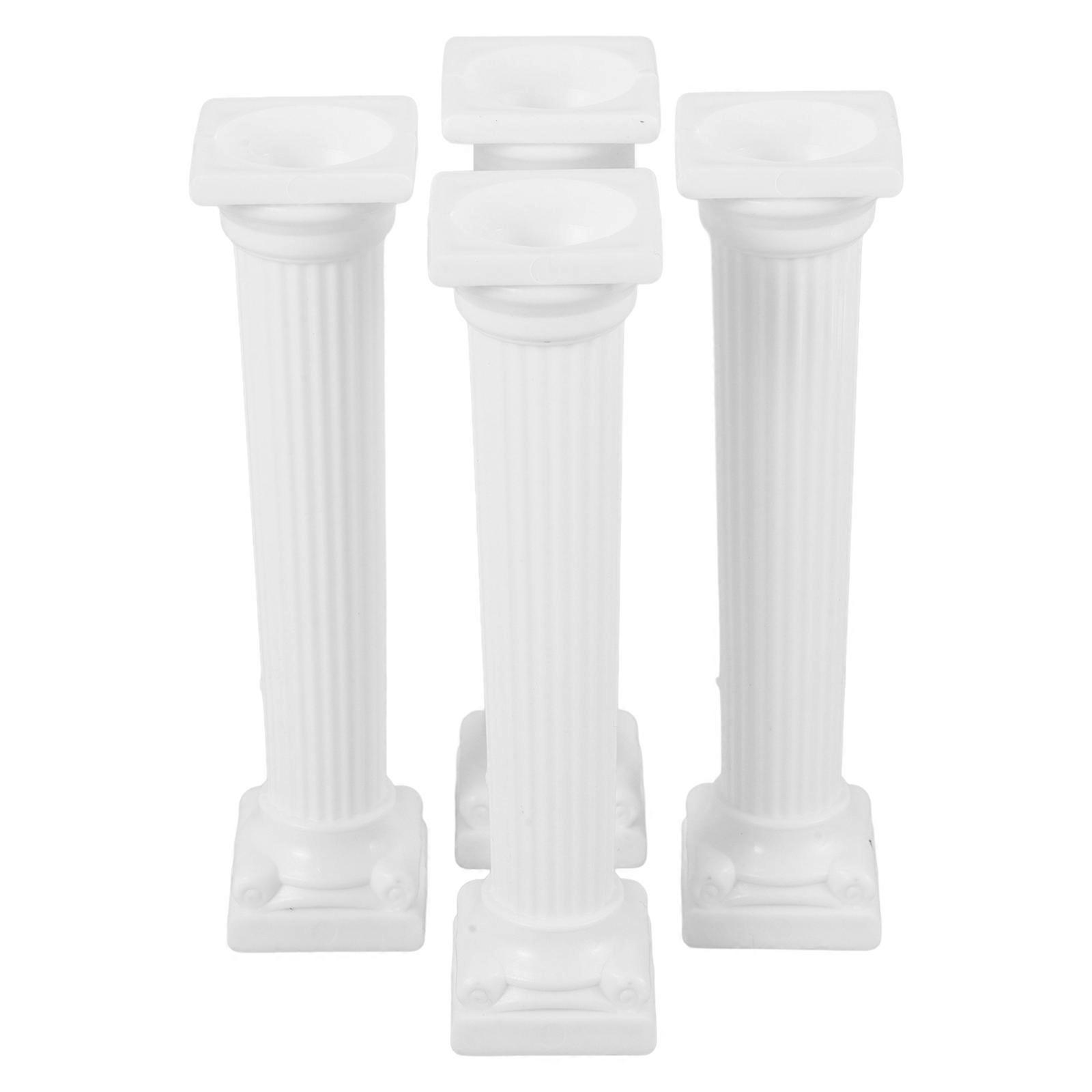 White Roman Column Statue Cake Pillar for Party Decor 8Pcs