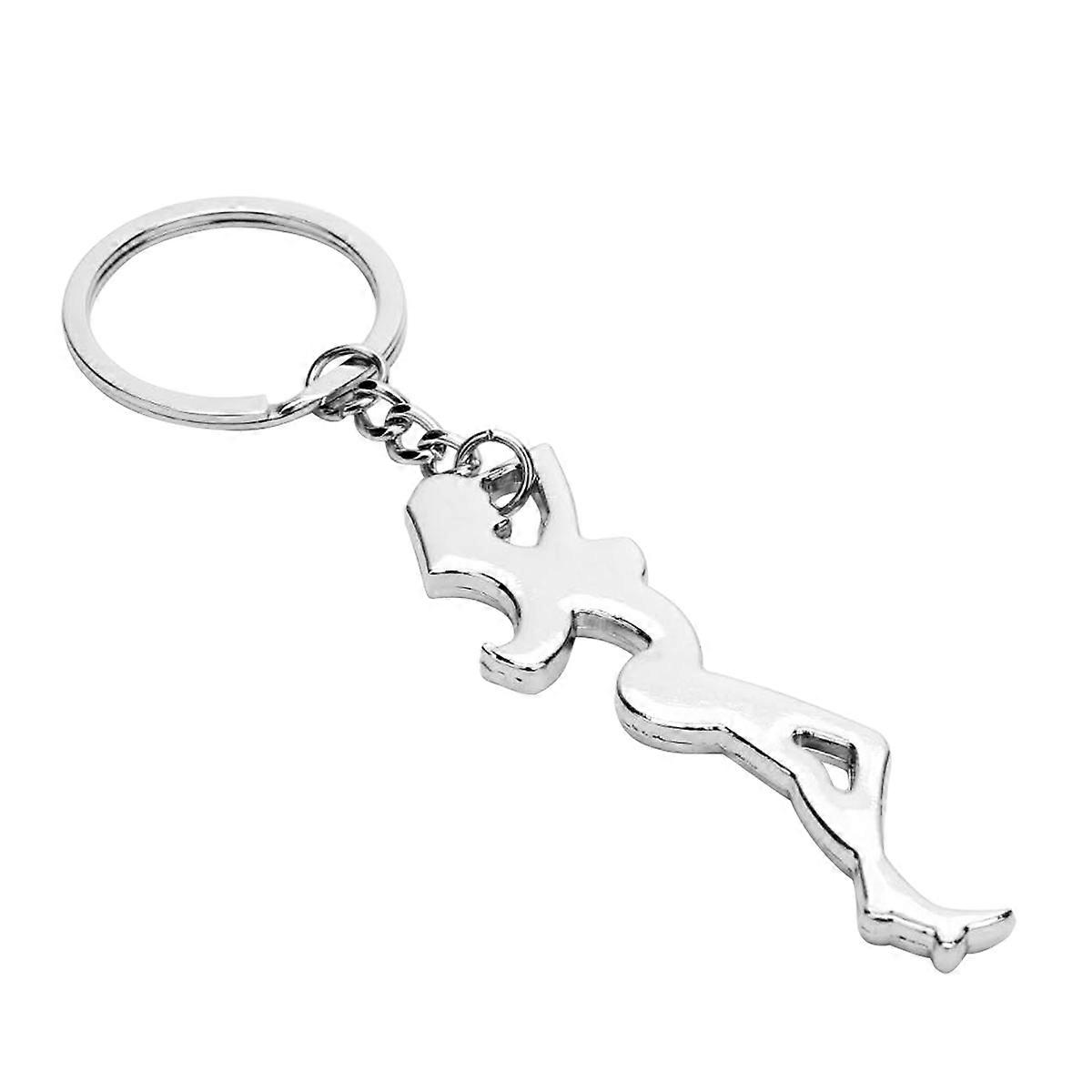 Metal Bottle Openers 4Pcs Silver Keyrings for Opening Bottle, Stylish Functionality