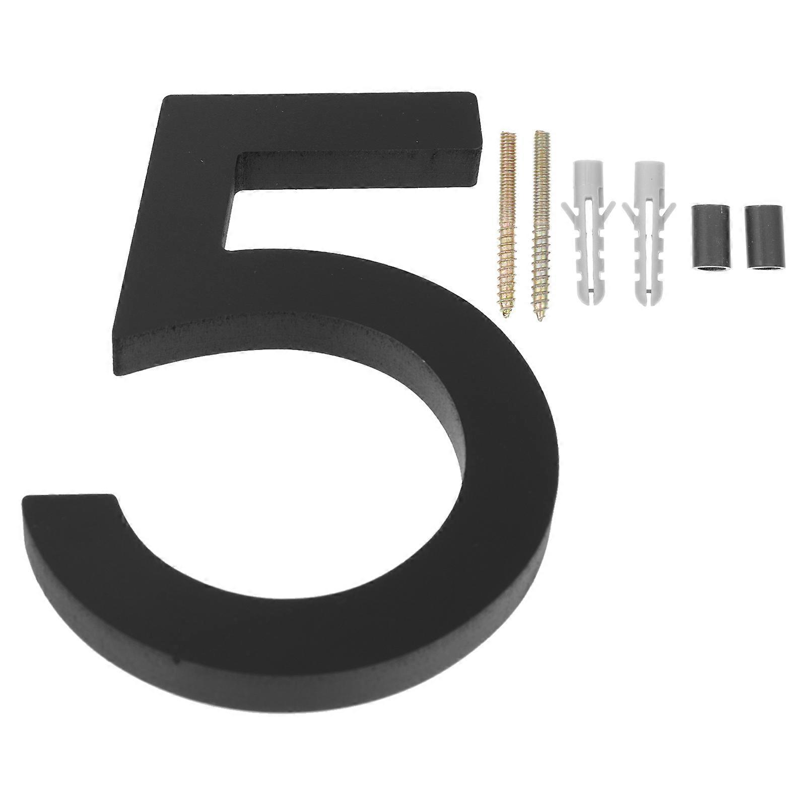 House Number Door Identification Labels for Decor and Address 2Pcs Black