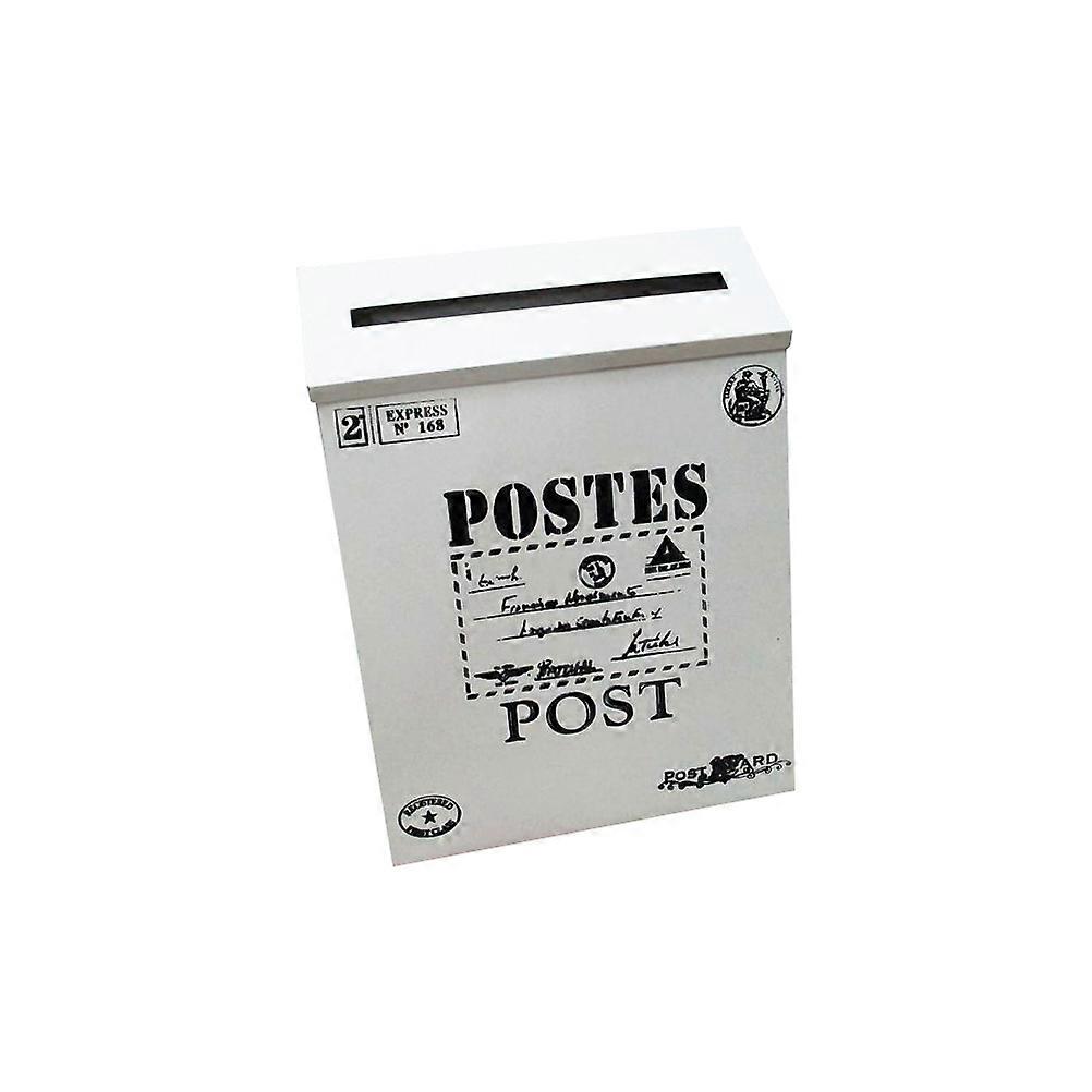 Post Box Mailbox for Home Wall Decoration White
