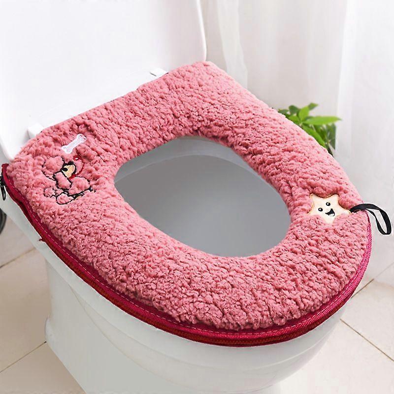 Minglan Washable thickened warm toilet seat with handle and zipper