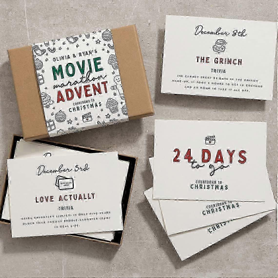 24pcs Christmas Advent Card, 2025 Christmas Advent Calendar, Christmas Countdown Calendar