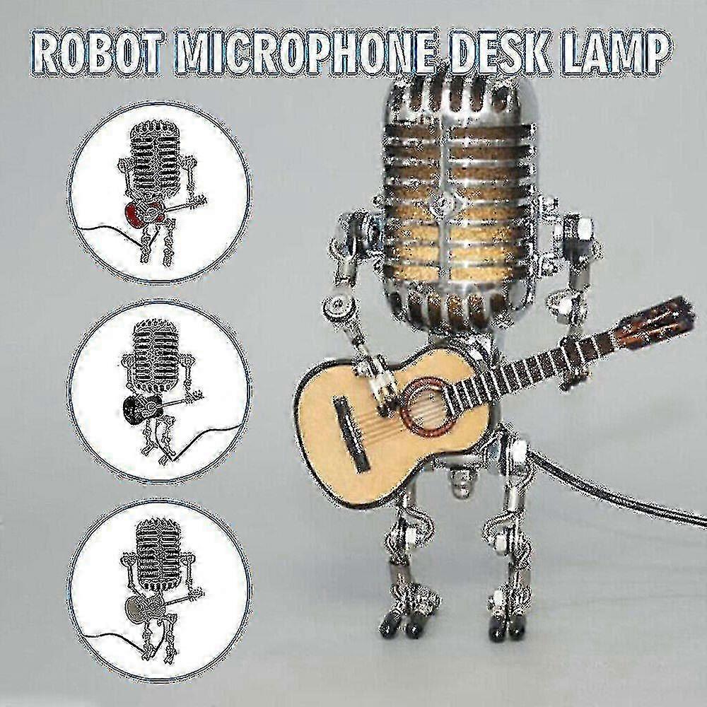 Usb Retro Microph Lamp Holding Guitar With Vinta Home Rat