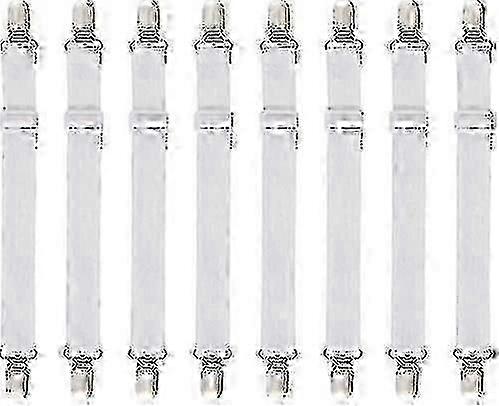 8pcs (60cm a 200cm) tensor ajustable de sábanas de cama ajustables, tensores ajustables, se adapta a todas las camas y colchones, blanco