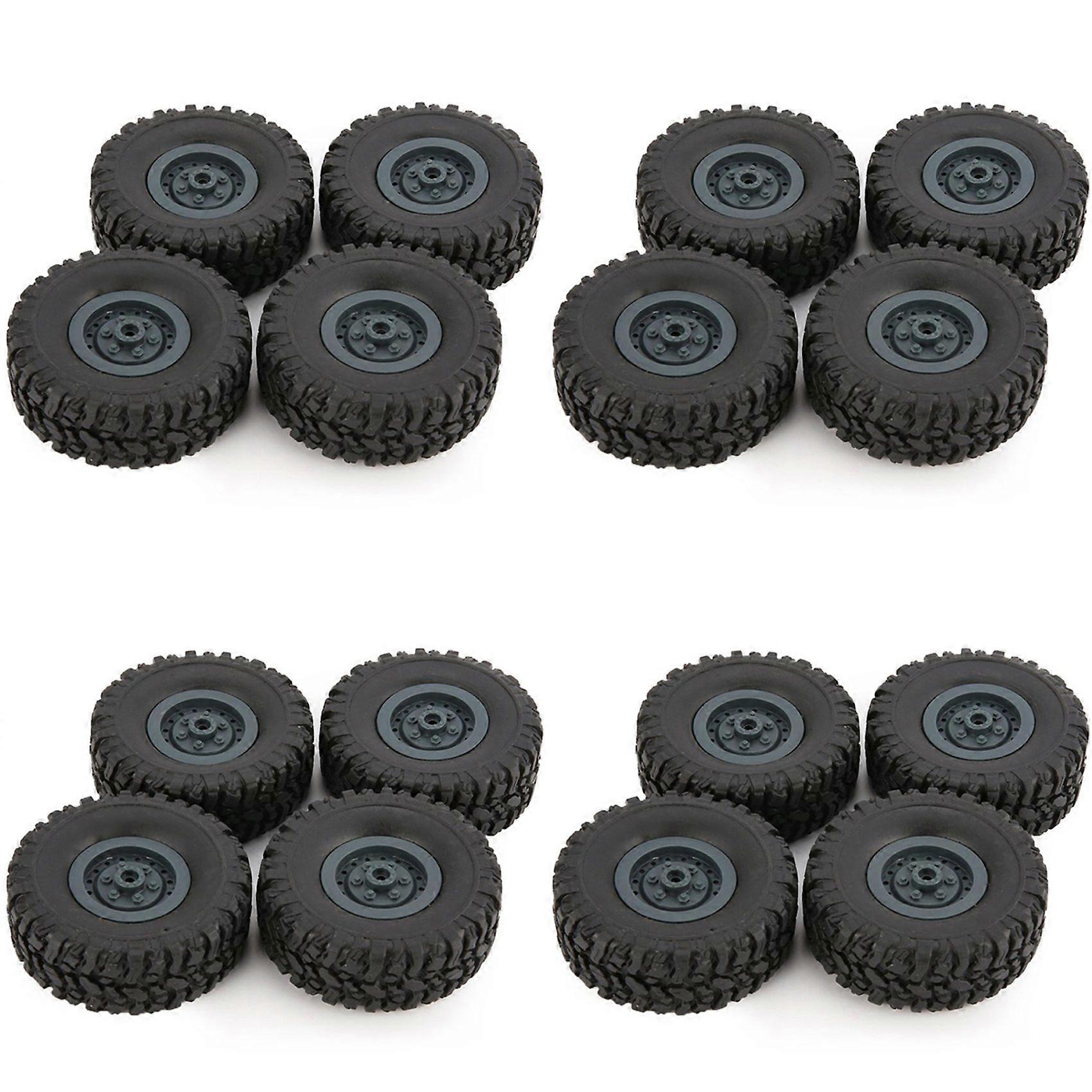 16Pcs Rubber Wheel Rim Tire Tyre for RC 1/16 Climbing Crawler Car WPL B-1/B-24/C-14/C-24/B-16 ,Deep Blue