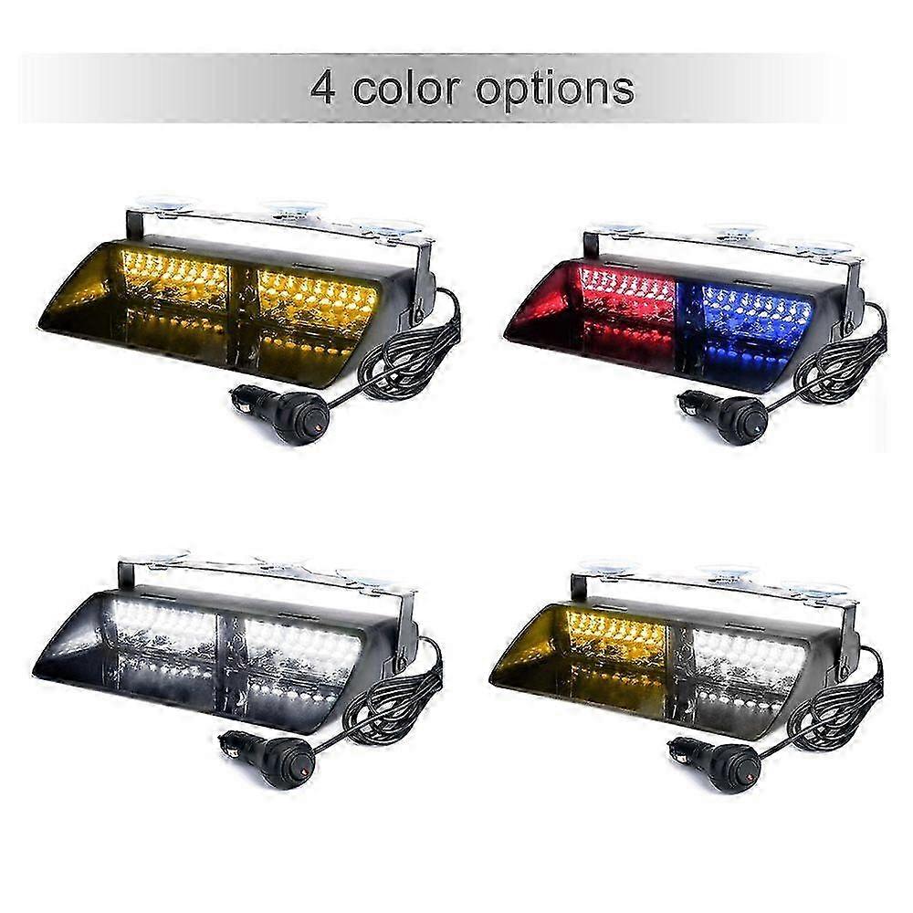 16LEDs 18 Flashing Modes Car Truck Emergency Flash Dash Strobe Light red and blue