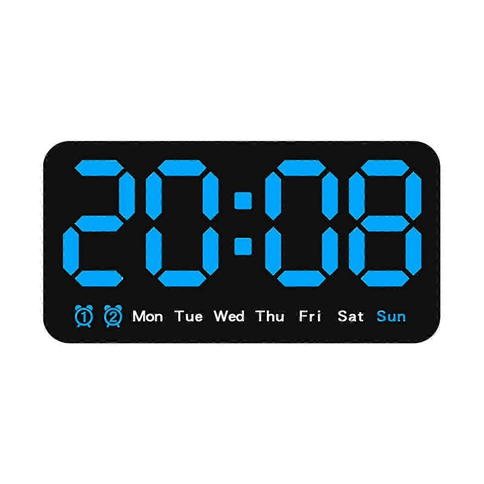 Large Display Digital Wall Clock Led Alarm Clock With Big Digits 2 Alarms Dst Snooze Function For Home And Office Use Pink