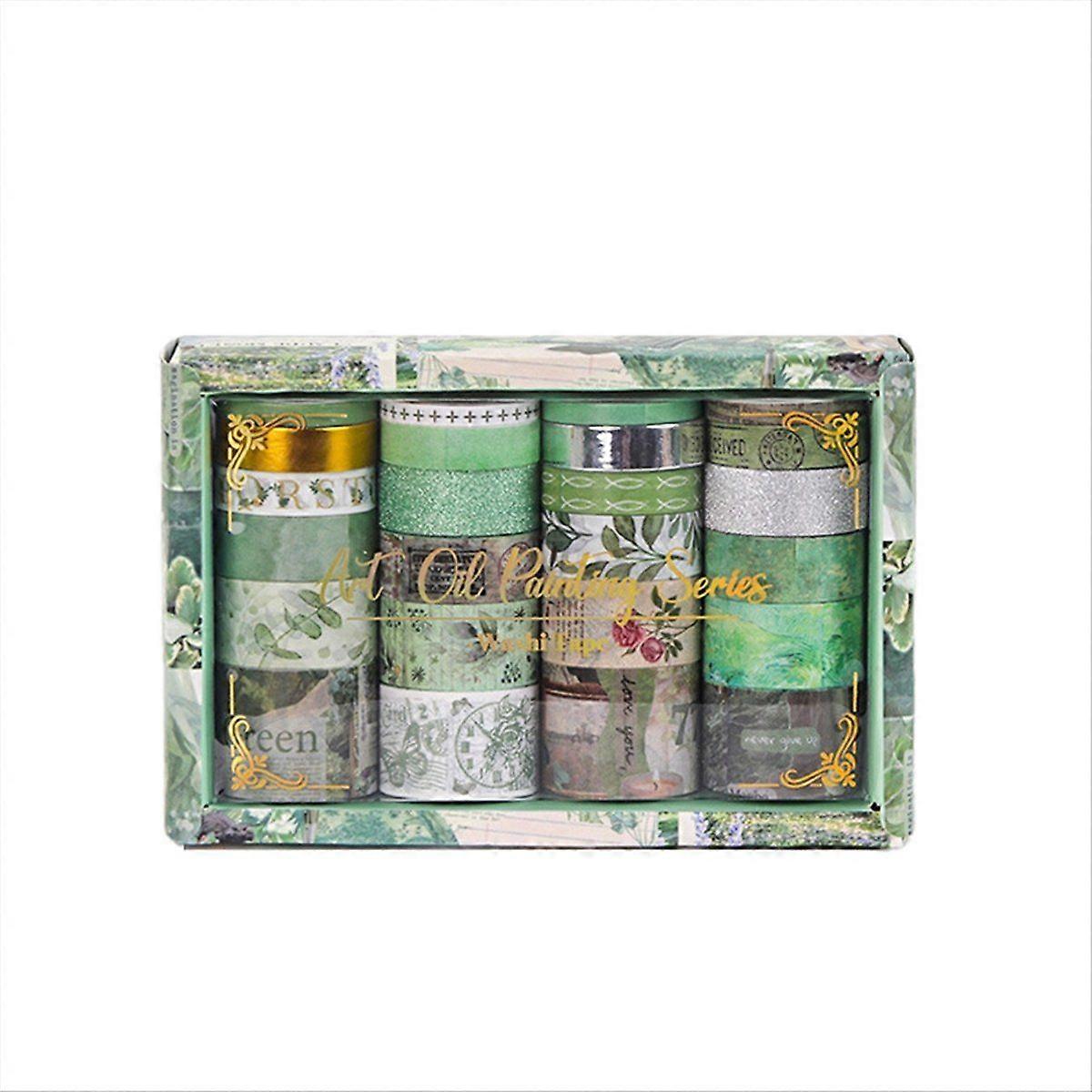 24 Rolls Retro Washi Tapes for Scrapbooking, Decorative Adhesive Masking Tape Set for Diary and Sch