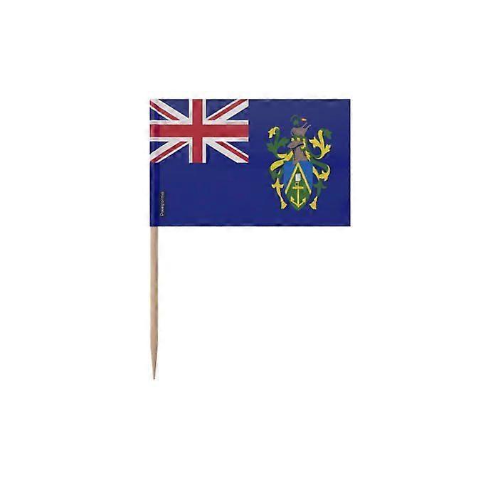 Toothpicks Flag of the Pitcairn Islands - 8 cm - 100 pieces - Adhesive plastic - Bamboo stick - Pixelforma