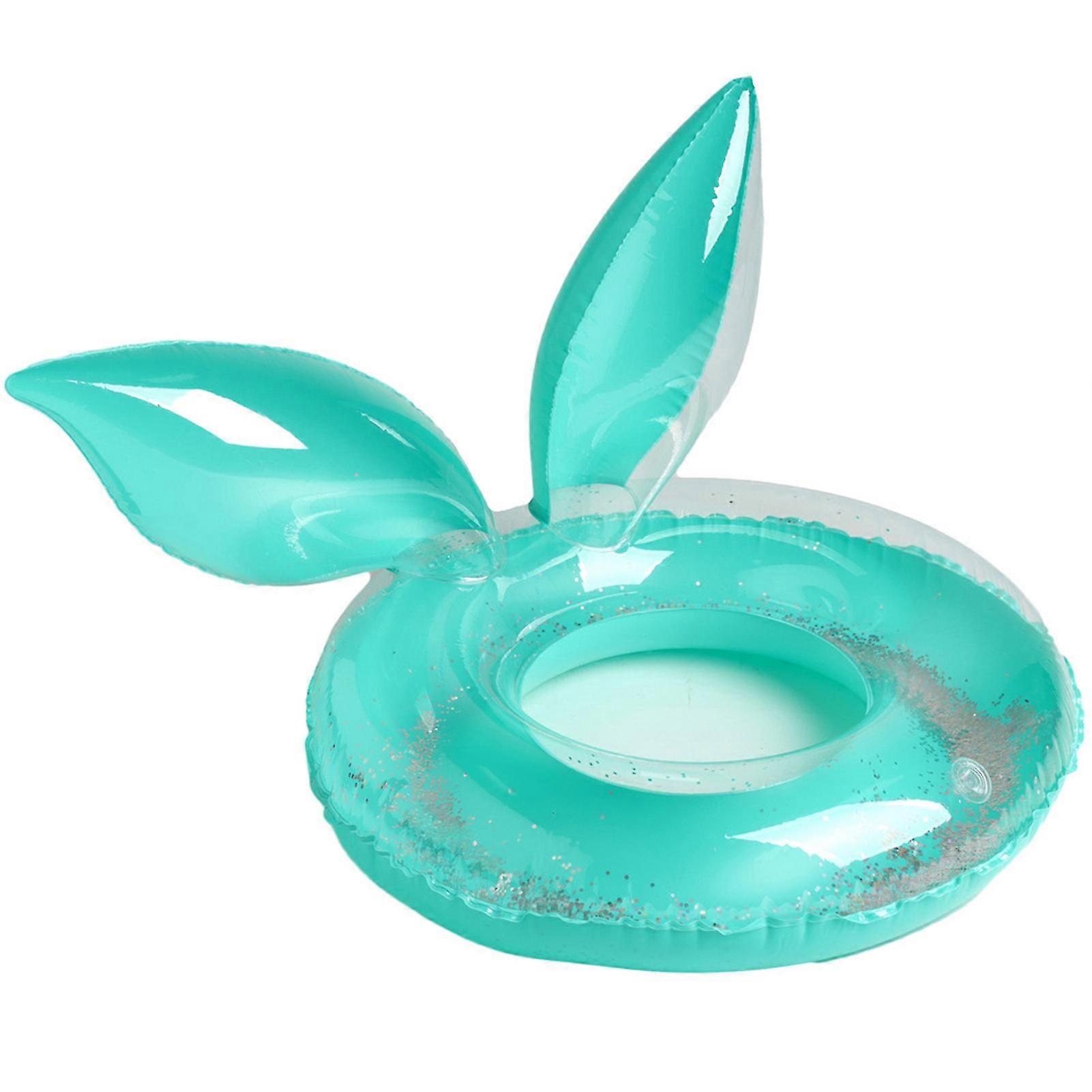 Inflatable Swim Ring Rabbit Ears Shape with Sequins for Adult Swimming Tool