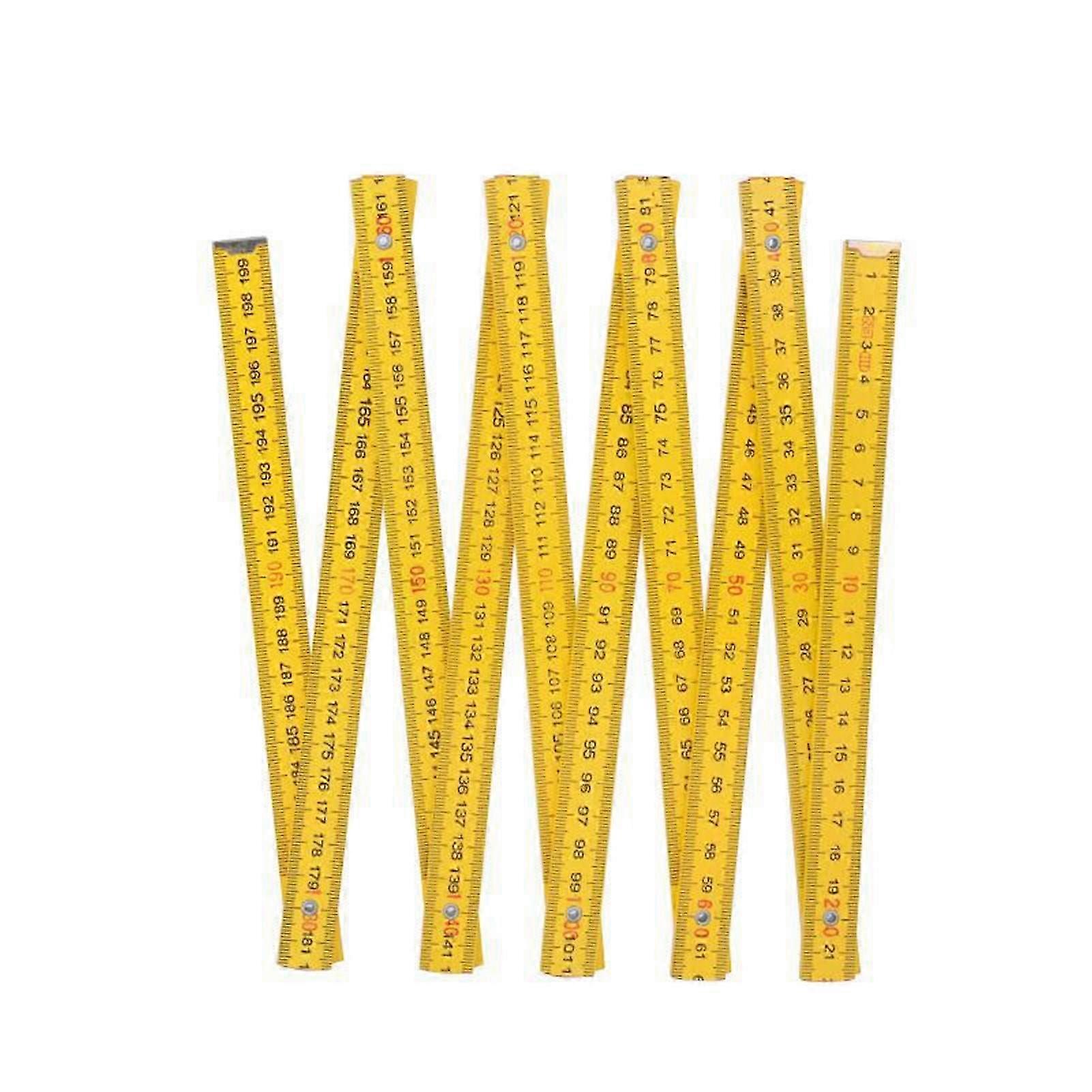 Portable Wooden Folding Ruler 2m 10 Folds Wooden Yard Stick Ruler Multifunction Drawing Measuring Tool