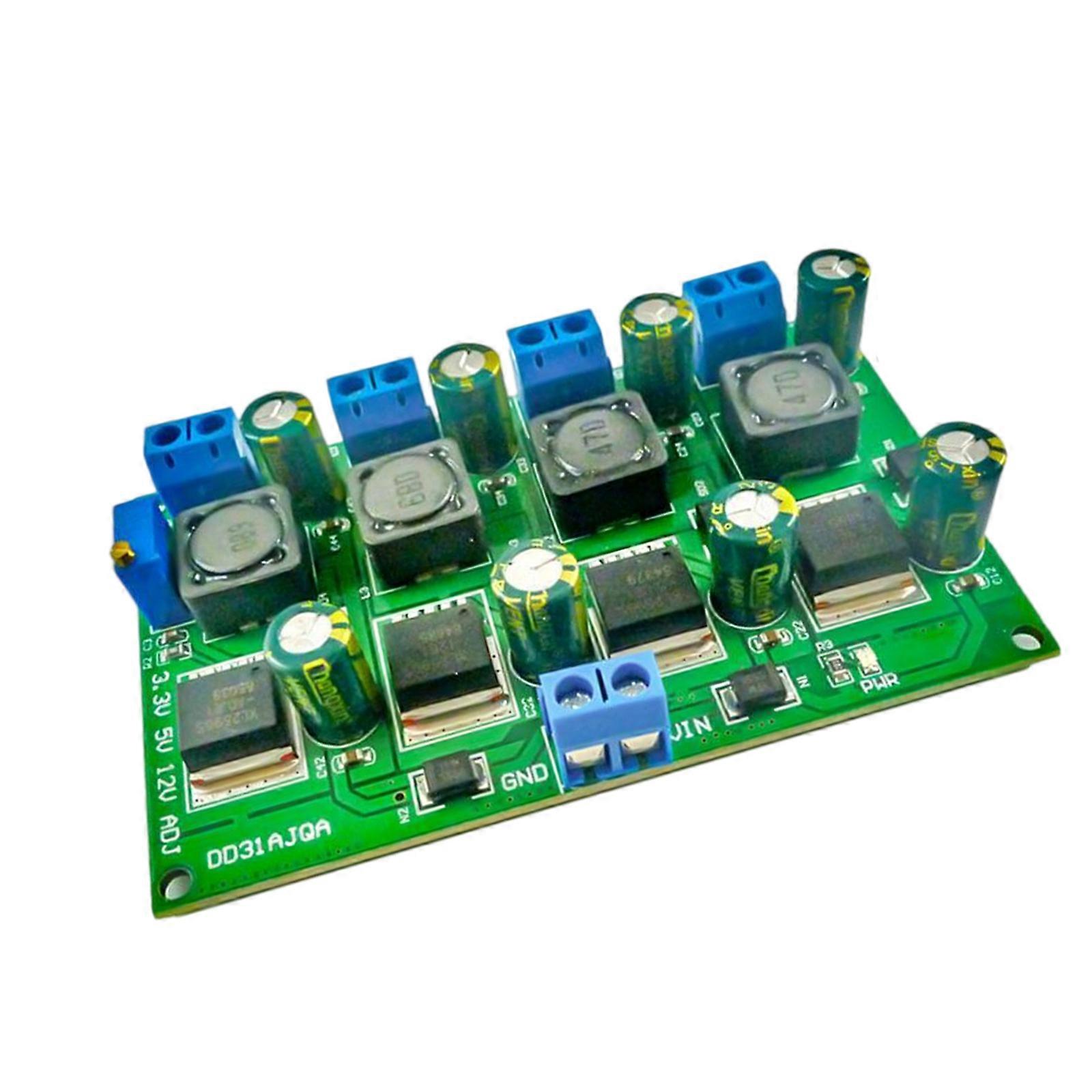 3A 4 Channel Multiple Switching Step Down Converter Board Supply Module 3.3V 5V 12V Adjustable Output Replacement Multicolor