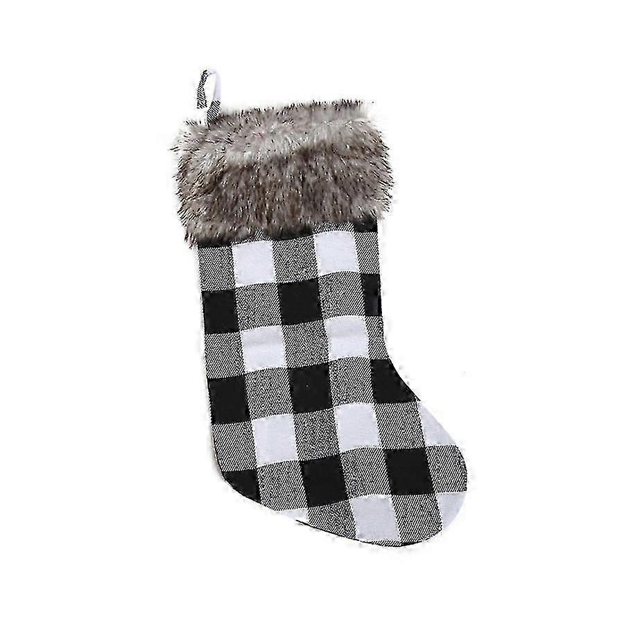 Haig Xmas Stocking: Elegant Plaid Design with Raw Edge