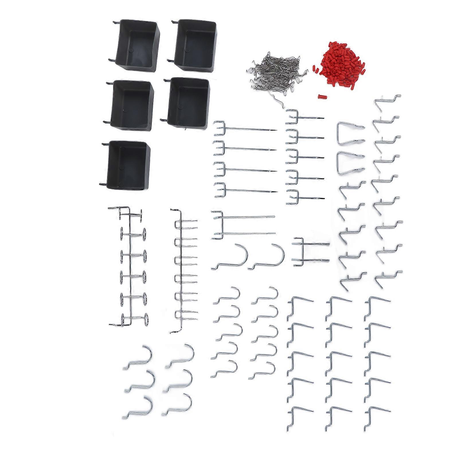 114Pcs Pegboard Hook Assortment Tool Storage Organizer Set Kit for Home Workshop