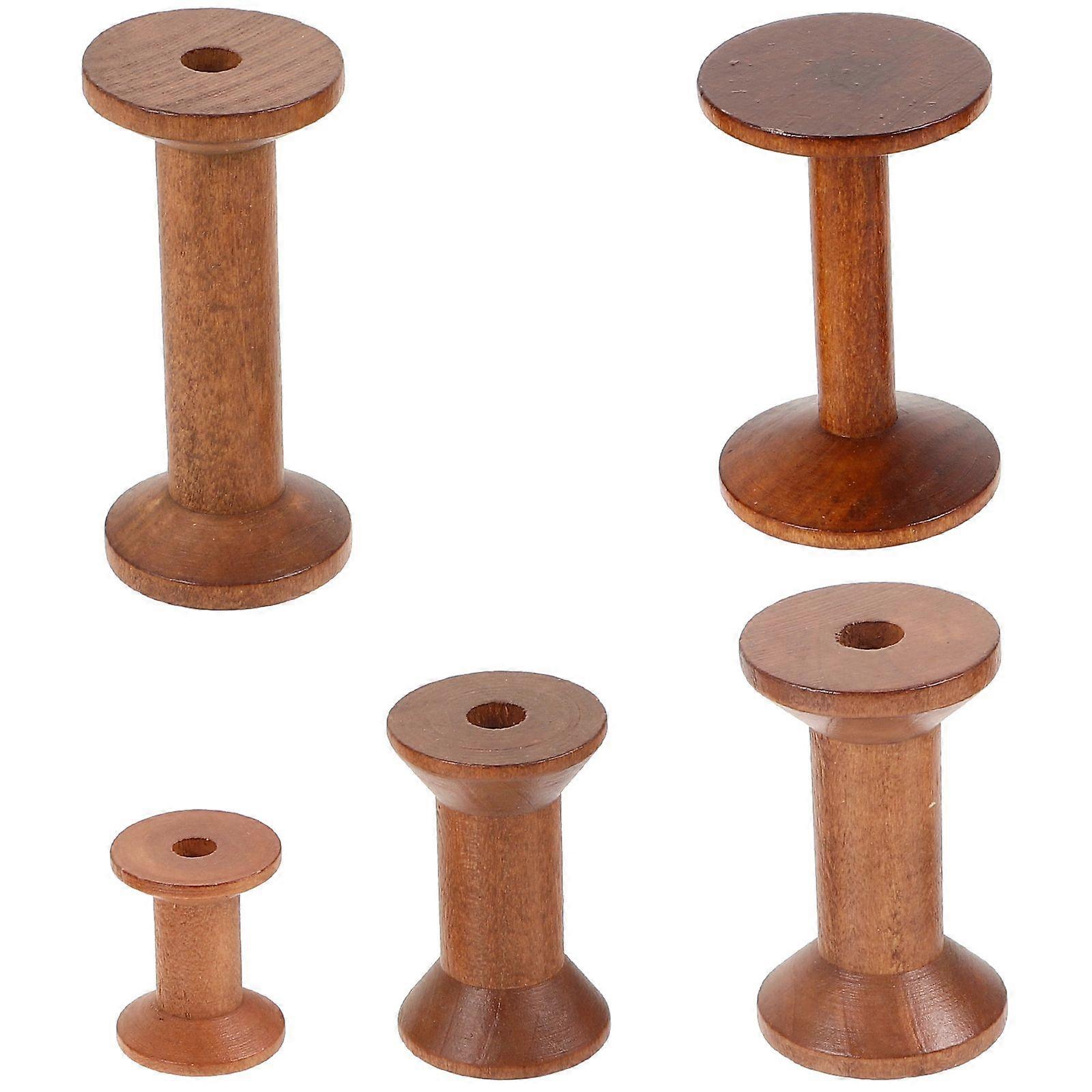 5pcs Wood Yarn Holder Sewing Spools Holder Thread Holder Wooden Thread Spools Sewing Thread Spools