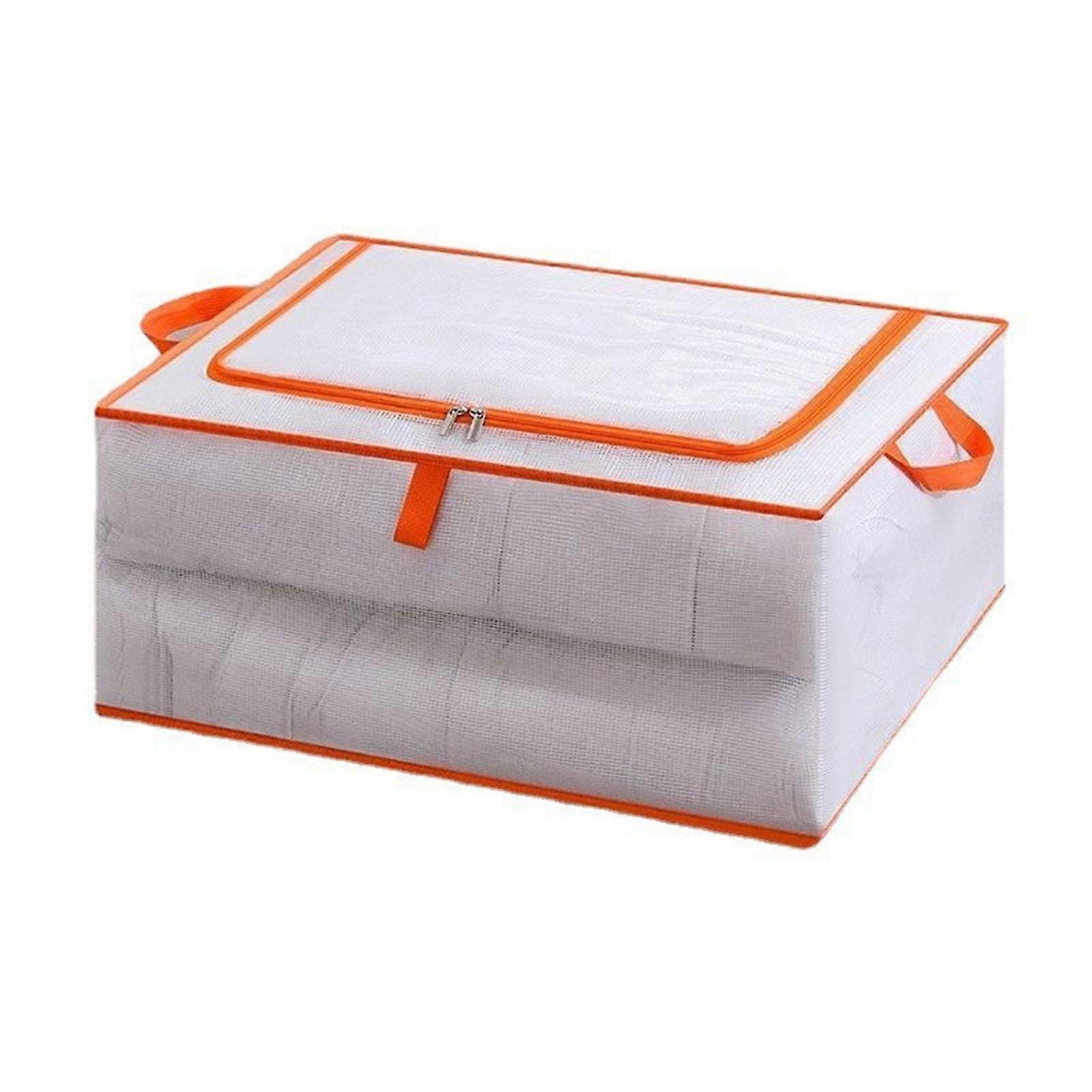 Clothes Storage Bag Large Capacity Transparent Waterproof Zipper Rectangle Storage Container for